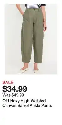 Old Navy Old Navy High-Waisted Canvas Barrel Ankle Pants offer