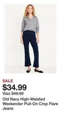 Old Navy Old Navy High-Waisted Weekender Pull-On Crop Flare Jeans offer