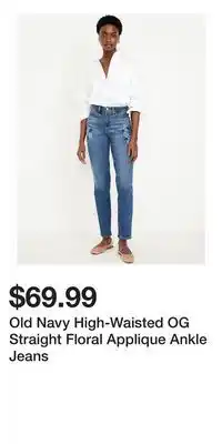 Old Navy Old Navy High-Waisted OG Straight Floral Applique Ankle Jeans offer