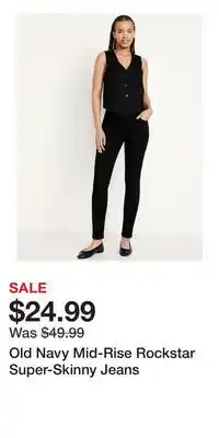 Old Navy Old Navy Mid-Rise Rockstar Super-Skinny Jeans offer