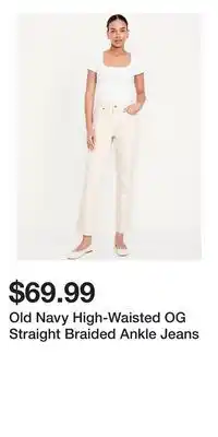 Old Navy Old Navy High-Waisted OG Straight Braided Ankle Jeans offer