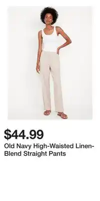 Old Navy Old Navy High-Waisted Linen-Blend Straight Pants offer