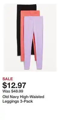 Old Navy Old Navy High-Waisted Leggings 3-Pack offer