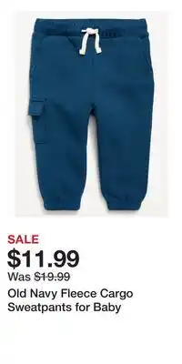 Old Navy Old Navy Fleece Cargo Sweatpants for Baby offer