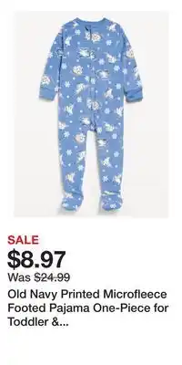 Old Navy Old Navy Printed Microfleece Footed Pajama One-Piece for Toddler & Baby offer