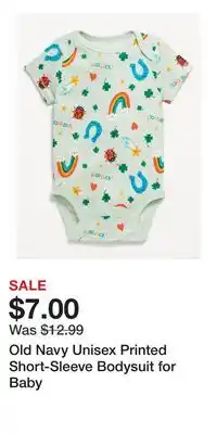 Old Navy Old Navy Unisex Printed Short-Sleeve Bodysuit for Baby offer