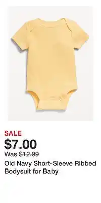 Old Navy Old Navy Short-Sleeve Ribbed Bodysuit for Baby offer