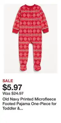 Old Navy Old Navy Printed Microfleece Footed Pajama One-Piece for Toddler & Baby offer