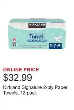 Costco Kirkland Signature 2-ply Paper Towels, 12-pack offer