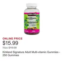 Costco Kirkland Signature Adult Multi-vitamin Gummies - 250 Gummies offer