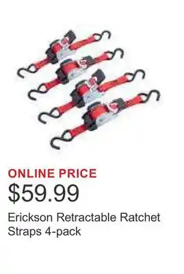 Costco Erickson Retractable Ratchet Straps 4-pack offer