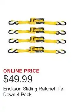 Costco Erickson Sliding Ratchet Tie Down 4 Pack offer