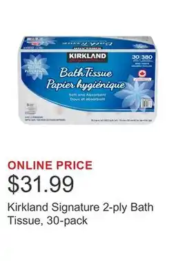 Costco Kirkland Signature 2-ply Bath Tissue, 30-pack offer