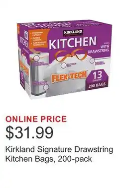 Costco Kirkland Signature Drawstring Kitchen Bags, 200-pack offer