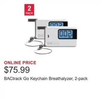 Costco BACtrack Go Keychain Breathalyzer, 2-pack offer