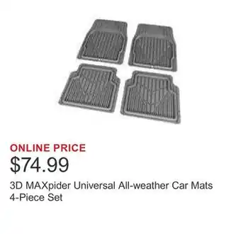 Costco 3D MAXpider Universal All-weather Car Mats 4-Piece Set offer