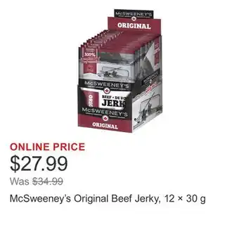 Costco McSweeney's Original Beef Jerky, 12 × 30 g offer