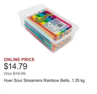 Costco Huer Sour Streamers Rainbow Belts, 1.35 kg offer