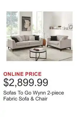 Costco Sofas To Go Wynn 2-piece Fabric Sofa & Chair offer