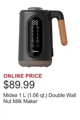 Costco Midea 1 L (1.06 qt.) Double Wall Nut Milk Maker offer