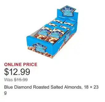 Costco Blue Diamond Roasted Salted Almonds, 18 × 23 g offer