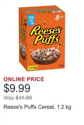 Costco Reese's Puffs Cereal, 1.2 kg offer