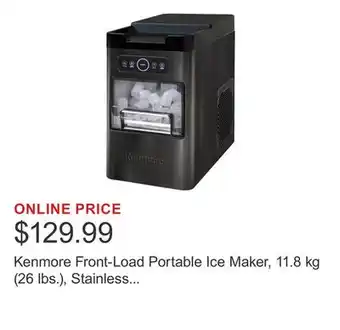 Costco Kenmore Front-Load Portable Ice Maker, 11.8 kg (26 lbs.), Stainless Steel offer