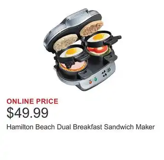 Costco Hamilton Beach Dual Breakfast Sandwich Maker offer