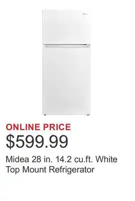 Costco Midea 28 in. 14.2 cu.ft. White Top Mount Refrigerator offer