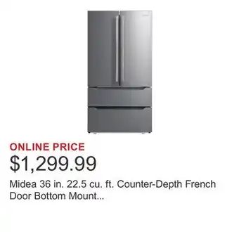 Costco Midea 36 in. 22.5 cu. ft. Counter-Depth French Door Bottom Mount Refrigerator offer