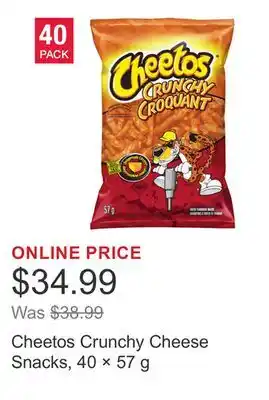 Costco Cheetos Crunchy Cheese Snacks, 40 × 57 g offer