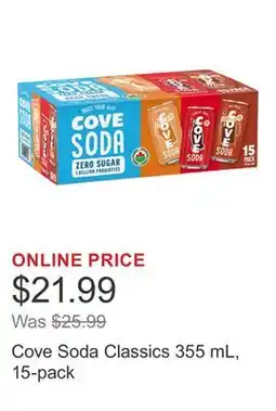 Costco Cove Soda Classics 355 mL, 15-pack offer