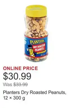 Costco Planters Dry Roasted Peanuts, 12 × 300 g offer