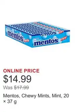 Costco Mentos, Chewy Mints, Mint, 20 × 37 g offer