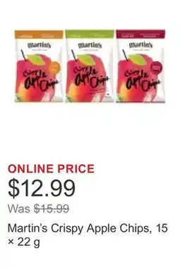 Costco Martin's Crispy Apple Chips, 15 × 22 g offer