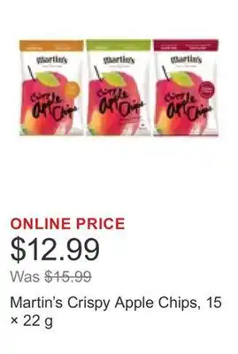 Costco Martin's Crispy Apple Chips, 15 × 22 g offer