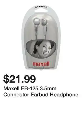 Newegg Maxell EB-125 3.5mm Connector Earbud Headphone offer