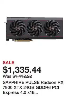 Newegg SAPPHIRE PULSE Radeon RX 7900 XTX 24GB GDDR6 PCI Express 4.0 x16 ATX Video Card 11322-02-20G offer