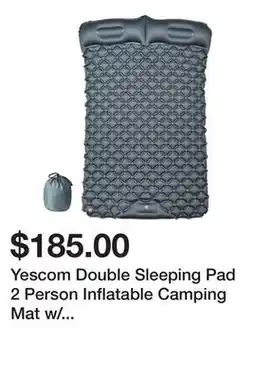 Newegg Yescom Double Sleeping Pad 2 Person Inflatable Camping Mat w/ Pillow Foot Pump Outdoor offer