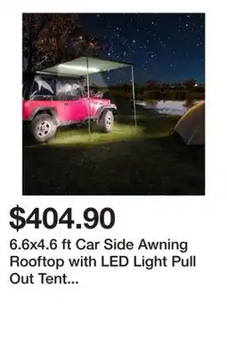 Newegg 6.6x4.6 ft Car Side Awning Rooftop with LED Light Pull Out Tent Shelter Camping offer