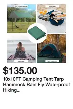 Newegg 10x10FT Camping Tent Tarp Hammock Rain Fly Waterproof Hiking Backpacking Shelter offer