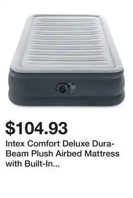 Newegg Intex Comfort Deluxe Dura-Beam Plush Airbed Mattress with Built-In Pump, Twin offer