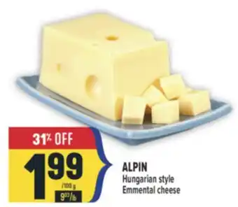 Marché Adonis ALPIN Hungarian style Emmental cheese offer