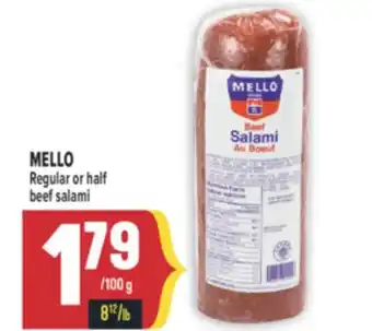 Marché Adonis MELLO Regular or half beef salami offer