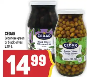 Marché Adonis CEDAR Lebanese green or black olives offer