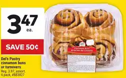 Giant Tiger Del's Pastry cinnamon buns or turnovers offer