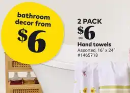 Giant Tiger Hand towels offer