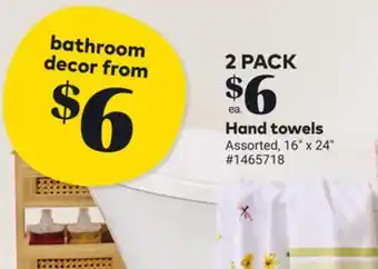 Giant Tiger Hand towels offer