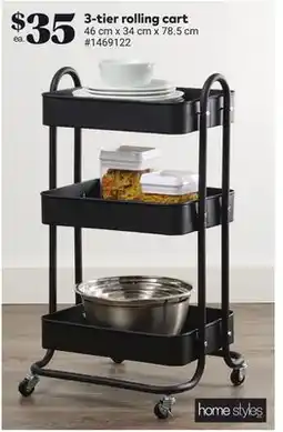 Giant Tiger 3-tier rolling cart offer