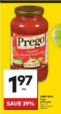 Giant Tiger Prego pasta sauce offer